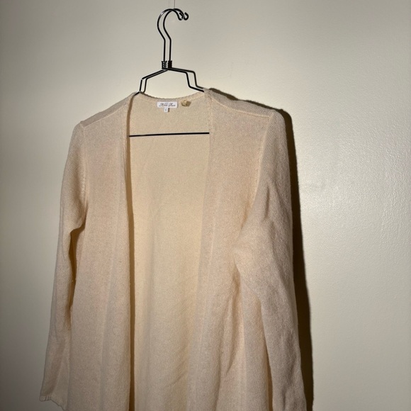 Minnie Rose Open Cashmere Cardigan in Cream - Picture 5 of 9